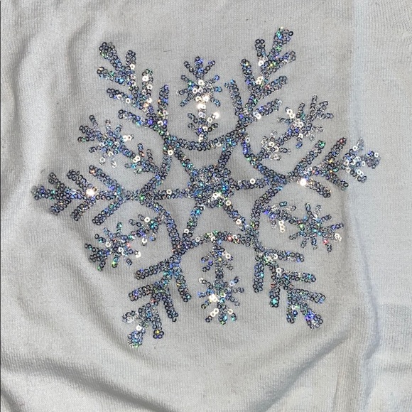 LIKE NEW Holiday sparkle snowflake sweater - Picture 3 of 4